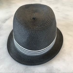 Fedora Black Hat with striped band. S/M